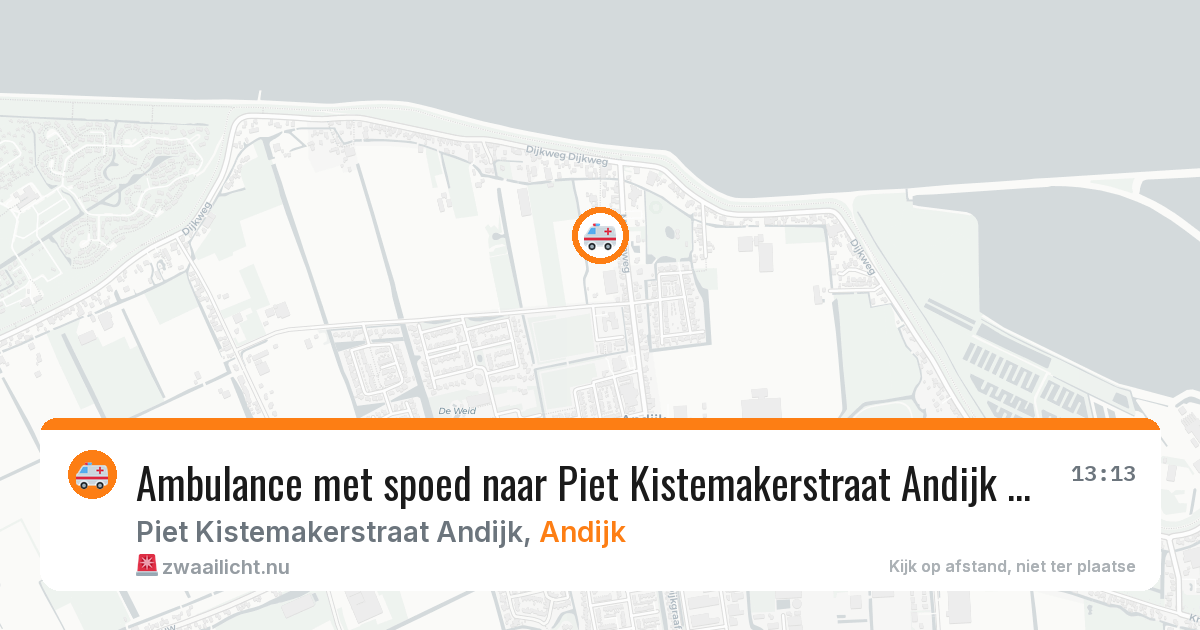 Ambulance met spoed naar Piet Kistemakerstraat Andijk in Andijk — 3 jun 2026