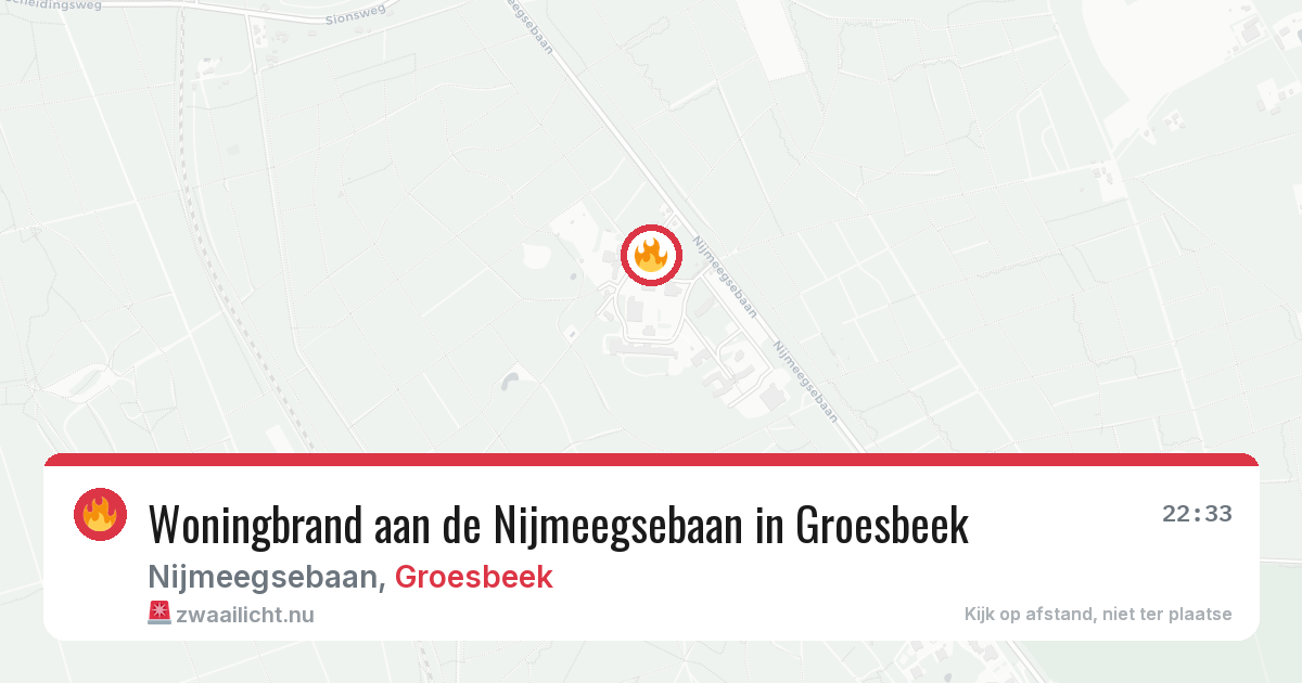 Woningbrand aan de Nijmeegsebaan in Groesbeek — 24 jul 2026