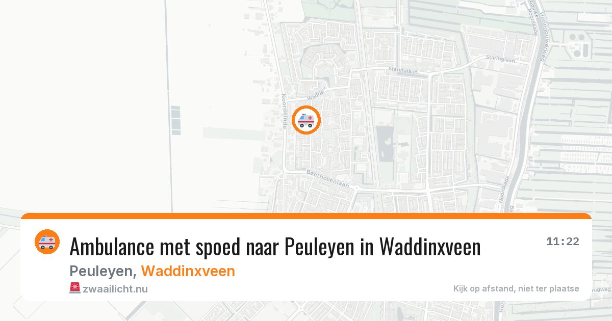 Ambulance met spoed naar Peuleyen in Waddinxveen — 18 jan 2026