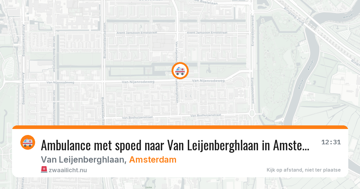 Ambulance met spoed naar Van Leijenberghlaan in Amsterdam — 20 jul 2026
