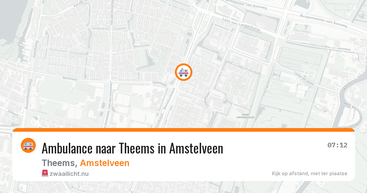 Ambulance naar Theems in Amstelveen — 17 jul 2026