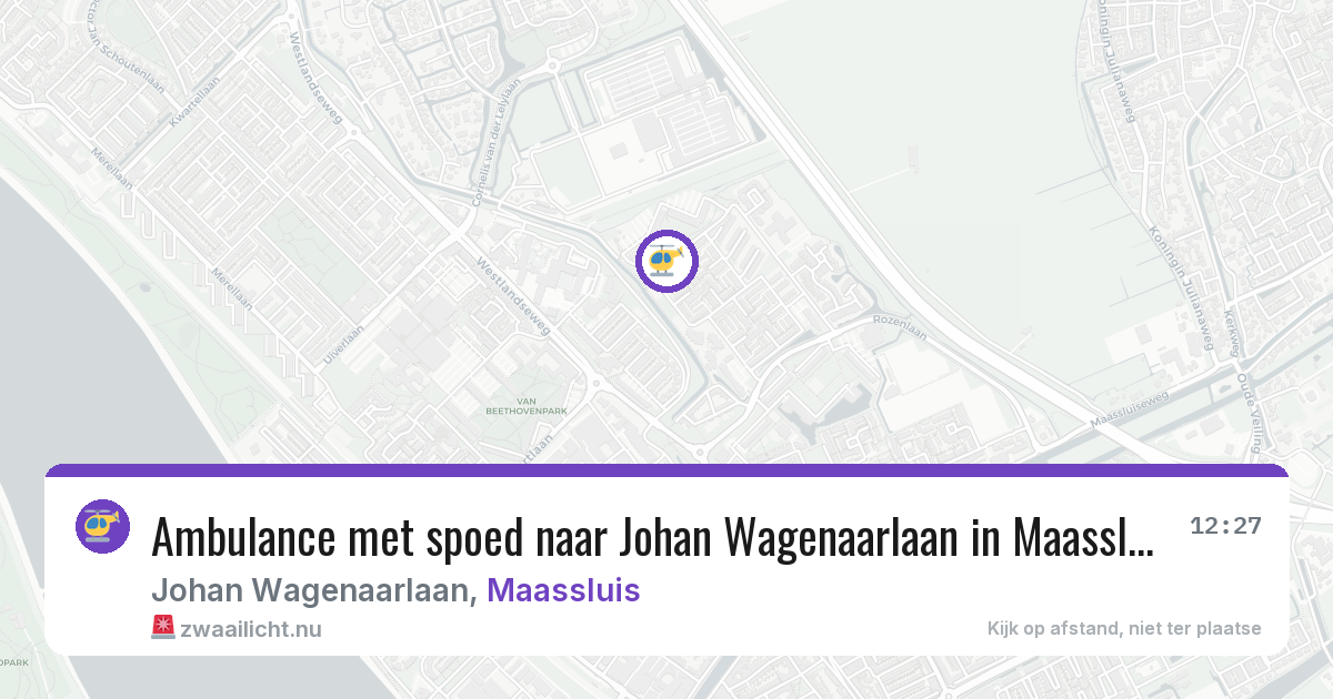Ambulance met spoed naar Johan Wagenaarlaan in Maassluis — 20 jul 2026