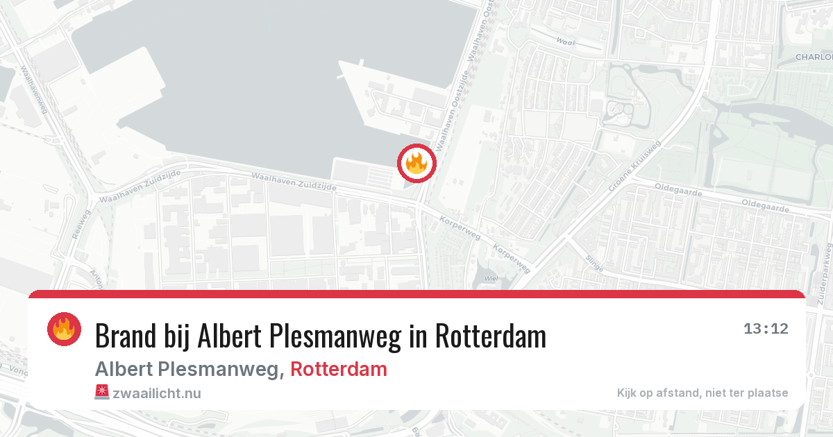 Brand bij Albert Plesmanweg in Rotterdam — 17 mrt 2026
