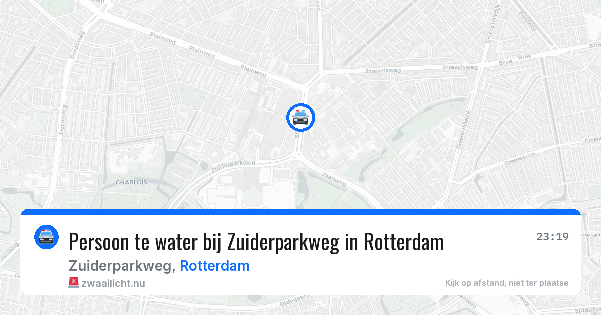 Persoon te water bij Zuiderparkweg in Rotterdam — 15 jul 2026