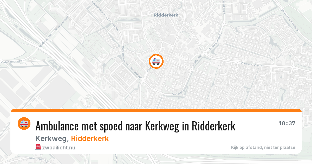 Ambulance met spoed naar Kerkweg in Ridderkerk — 17 jul 2026