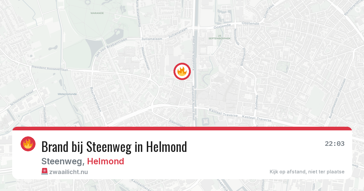 Brand bij Steenweg in Helmond — 19 jan 2026