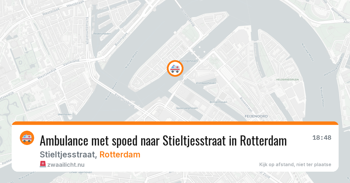 Ambulance met spoed naar Stieltjesstraat in Rotterdam — 29 mrt 2026