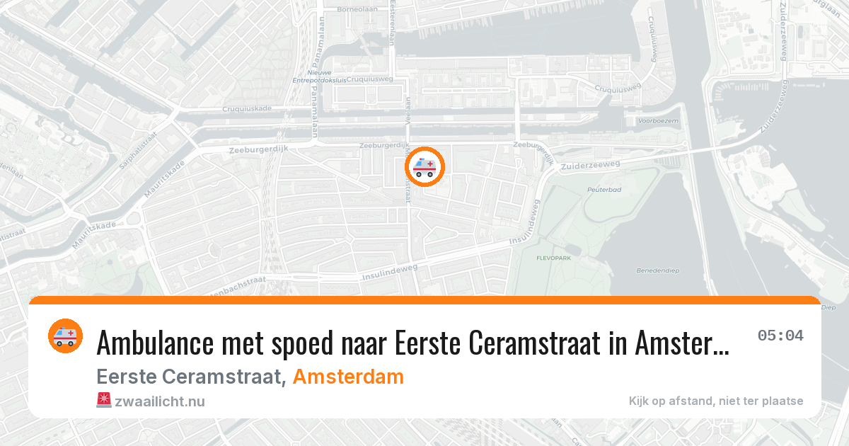 Ambulance met spoed naar Eerste Ceramstraat in Amsterdam — 17 mrt 2026