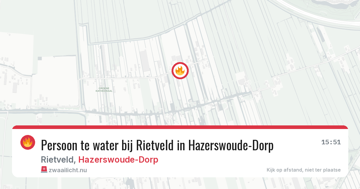 Persoon te water bij Rietveld in Hazerswoude-Dorp — 23 feb 2026