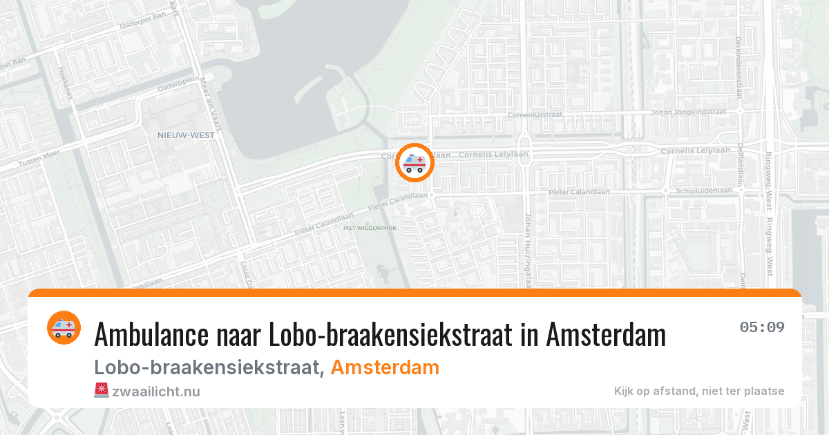 Ambulance naar Lobo-braakensiekstraat in Amsterdam — 15 mei 2026