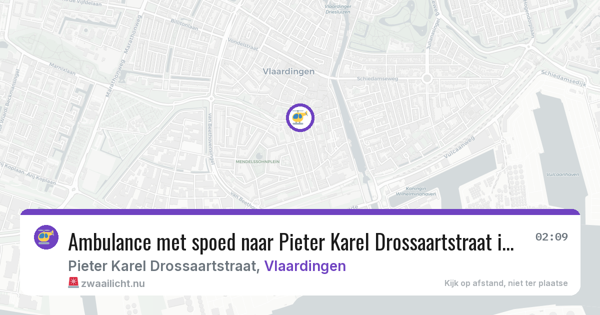 Ambulance met spoed naar Pieter Karel Drossaartstraat in Vlaardingen — 7 jun 2026