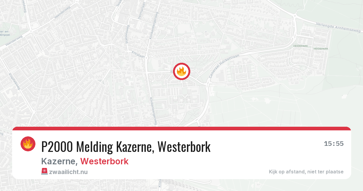 P2000 Melding Kazerne, Westerbork — 3 mei 2026