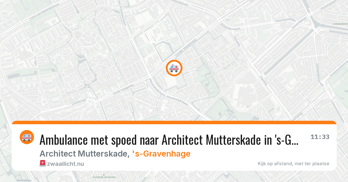 Ambulance met spoed naar Architect Mutterskade in 's-Gravenhage — 25 mei 2026