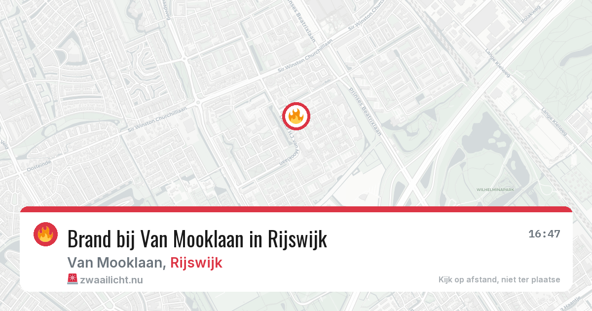 Brand bij Van Mooklaan in Rijswijk — 16 mei 2026