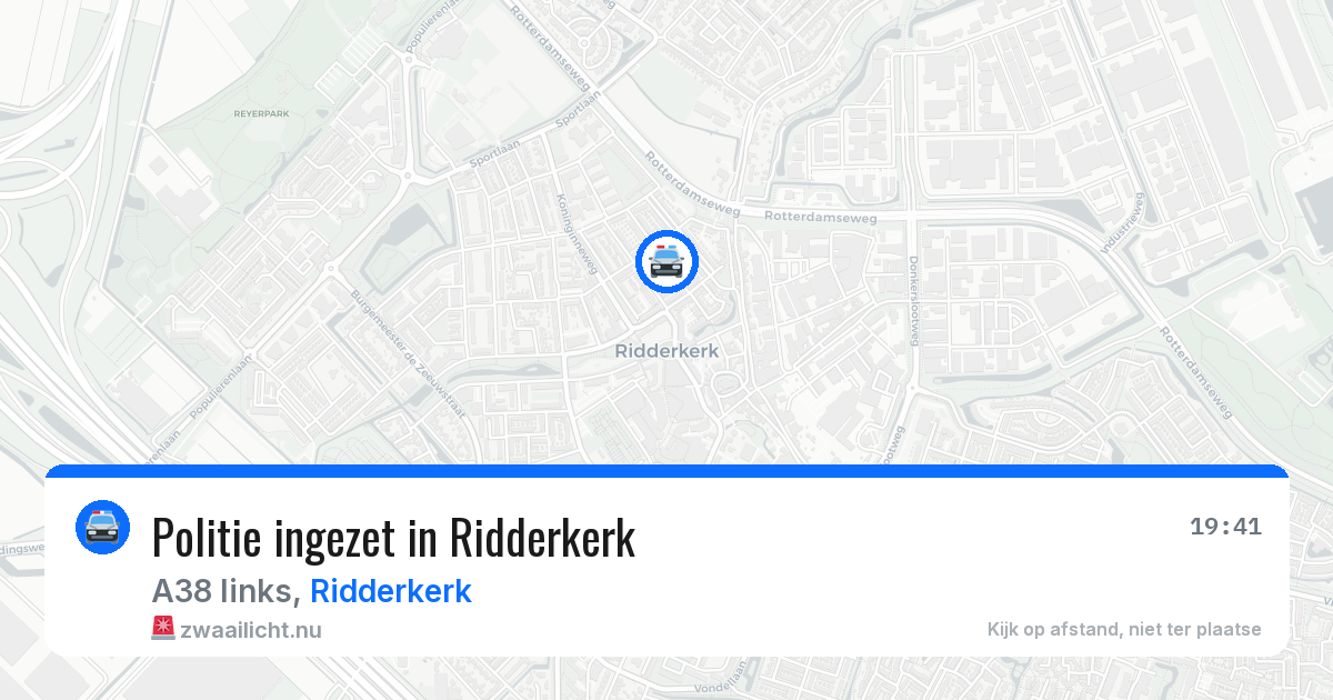 Politie ingezet in Ridderkerk — 1 jun 2026 | 🚨 Zwaailicht.nu