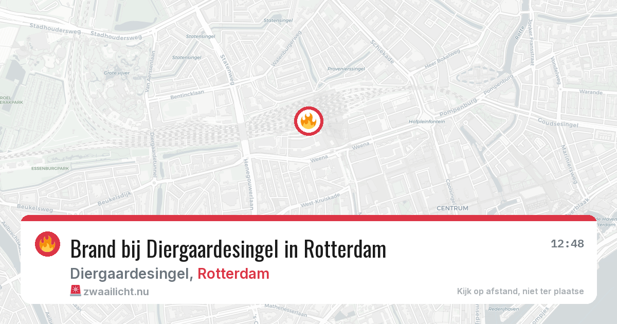 Brand bij Diergaardesingel in Rotterdam — 15 mei 2026