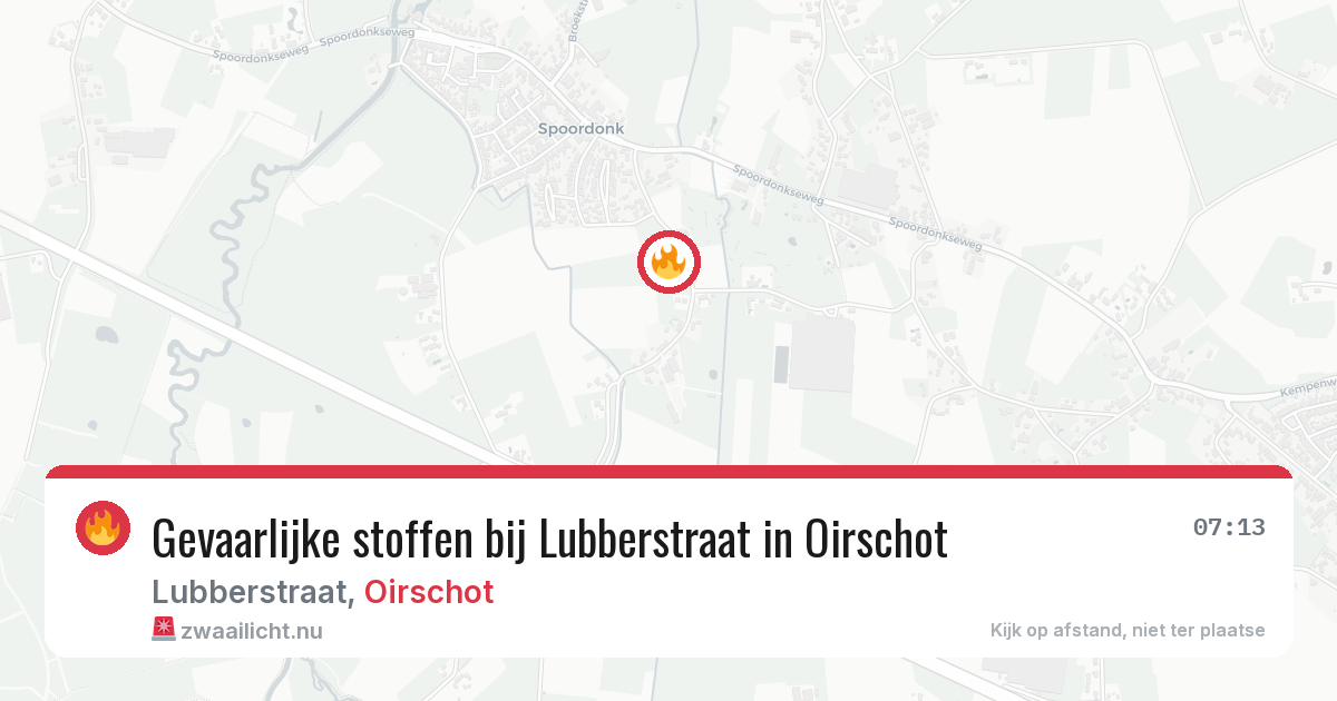 Gevaarlijke stoffen bij Lubberstraat in Oirschot — 13 jul 2026
