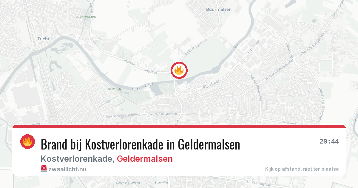 Brand bij Kostverlorenkade in Geldermalsen — 16 mrt 2026