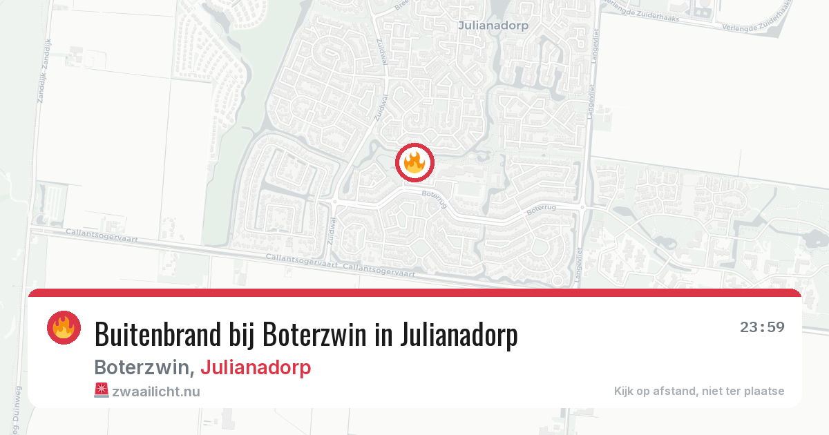 Buitenbrand bij Boterzwin in Julianadorp — 21 jan 2026