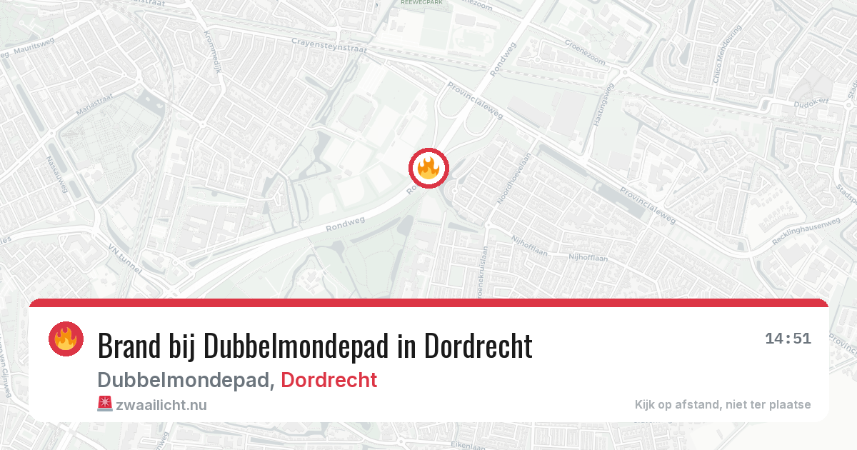Brand bij Dubbelmondepad in Dordrecht — 15 jul 2026