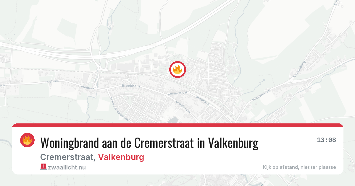 Woningbrand aan de Cremerstraat in Valkenburg — 17 jan 2026