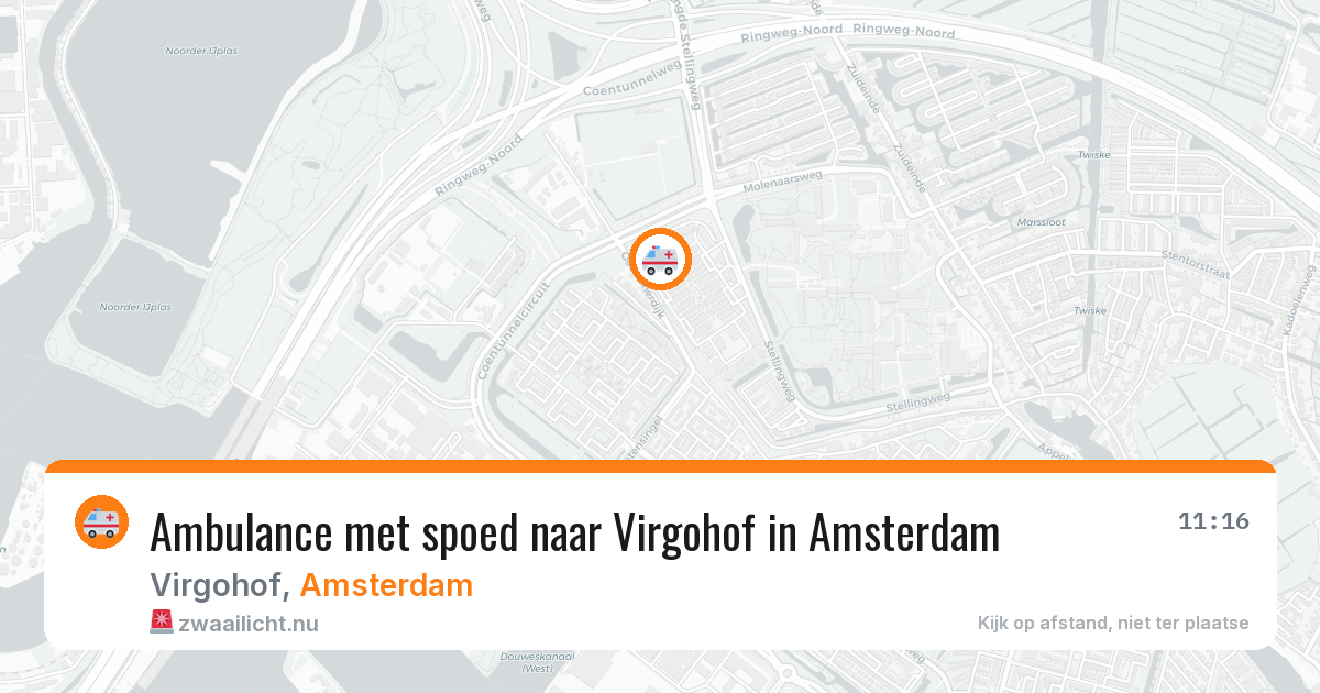 Ambulance met spoed naar Virgohof in Amsterdam — 25 jul 2026