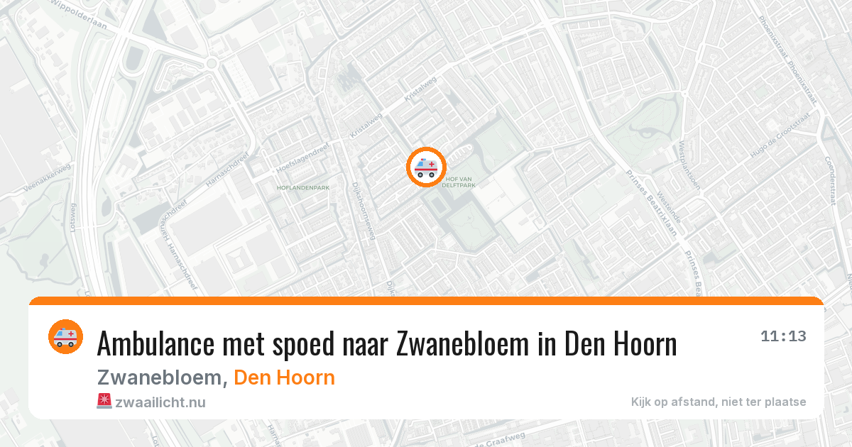 Ambulance met spoed naar Zwanebloem in Den Hoorn — 25 mrt 2026