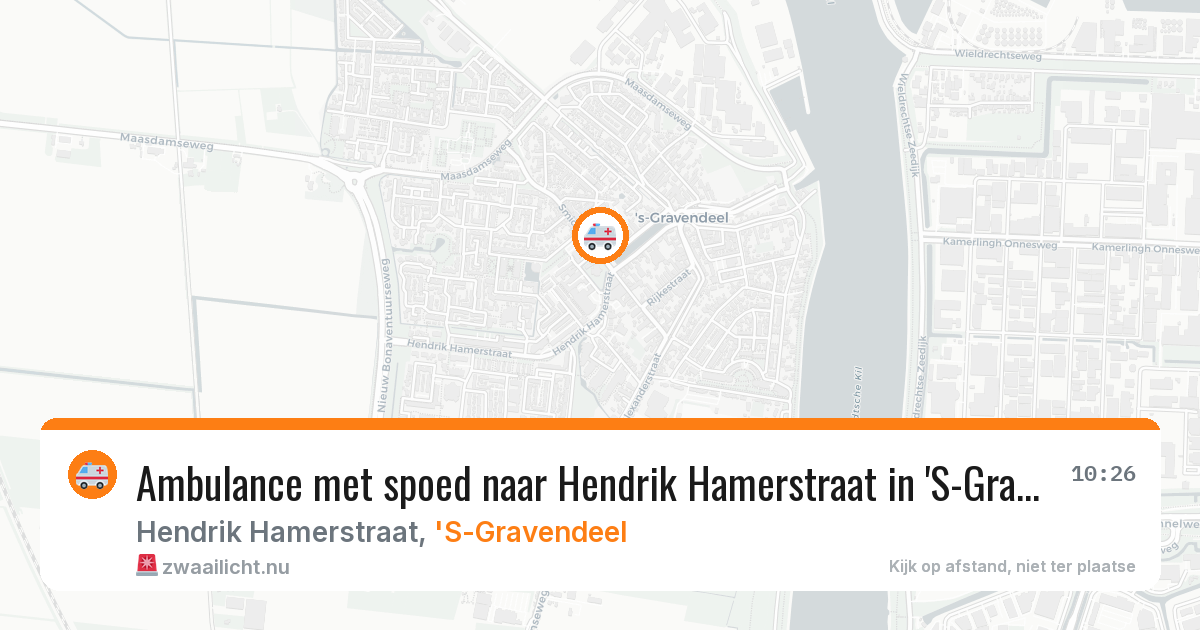 Ambulance met spoed naar Hendrik Hamerstraat in 'S-Gravendeel — 19 mei 2026