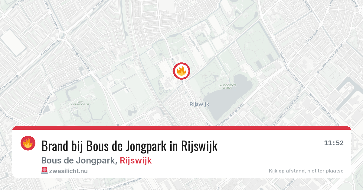 Brand bij Bous de Jongpark in Rijswijk — 14 feb 2026