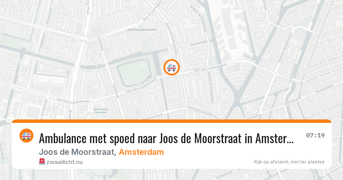 Ambulance met spoed naar Joos de Moorstraat in Amsterdam — 11 jul 2026