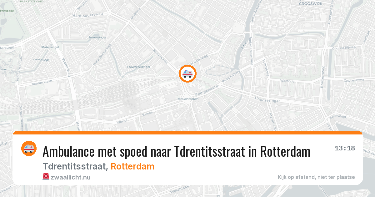 Ambulance met spoed naar Tdrentitsstraat in Rotterdam — 6 jun 2026
