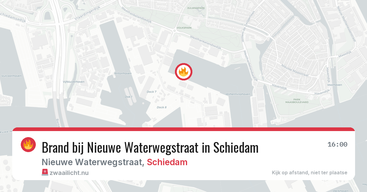 Brand bij Nieuwe Waterwegstraat in Schiedam — 25 mei 2026