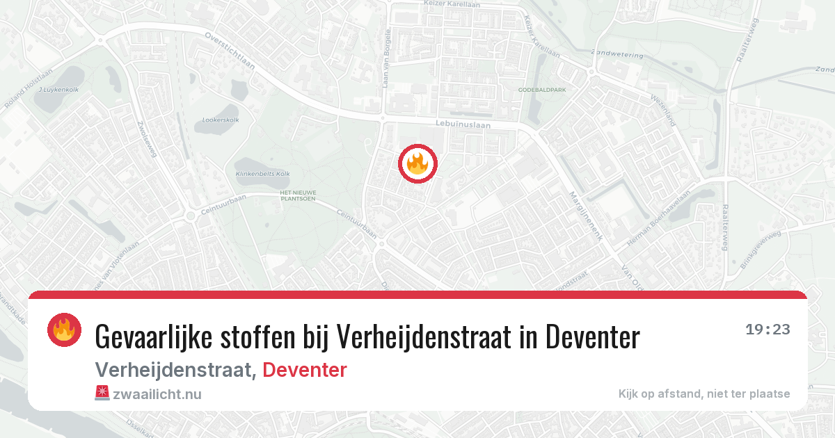 Gevaarlijke stoffen bij Verheijdenstraat in Deventer — 19 mrt 2026