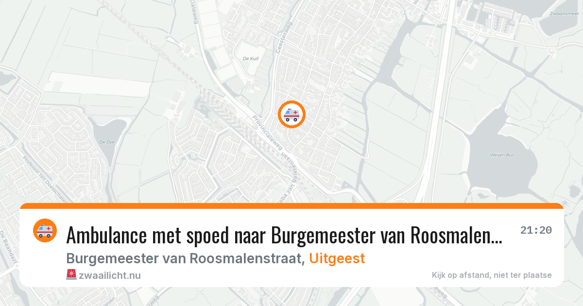 Ambulance met spoed naar Burgemeester van Roosmalenstraat in Uitgeest — 21 jul 2026