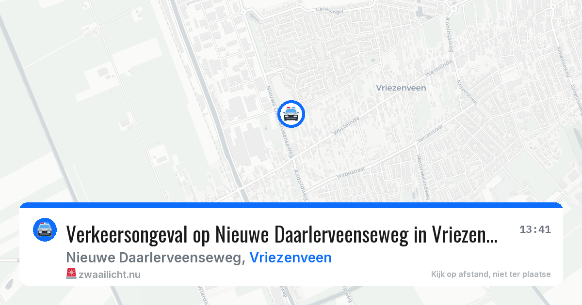 Verkeersongeval op Nieuwe Daarlerveenseweg in Vriezenveen — 24 jan 2026