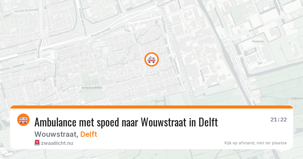 Ambulance met spoed naar Wouwstraat in Delft — 25 jan 2026
