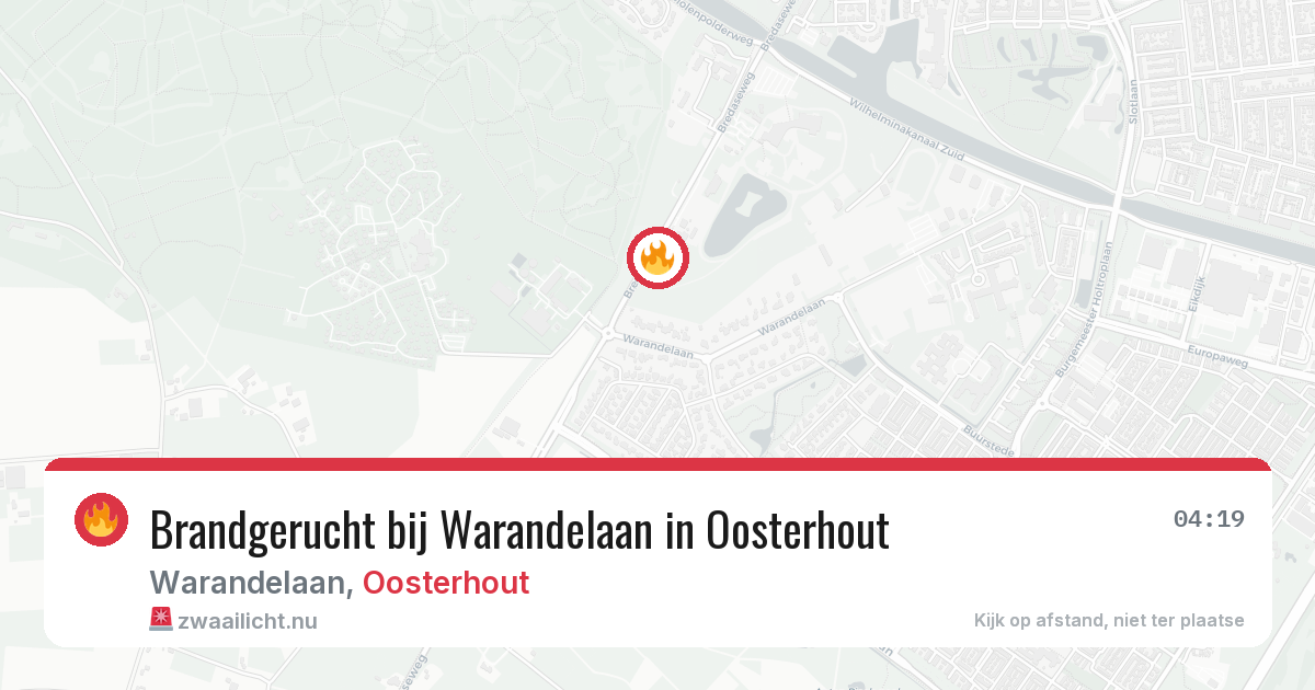 Brandgerucht bij Warandelaan in Oosterhout — 31 mei 2026