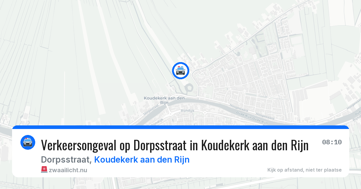 Verkeersongeval op Dorpsstraat in Koudekerk aan den Rijn — 10 jul 2026
