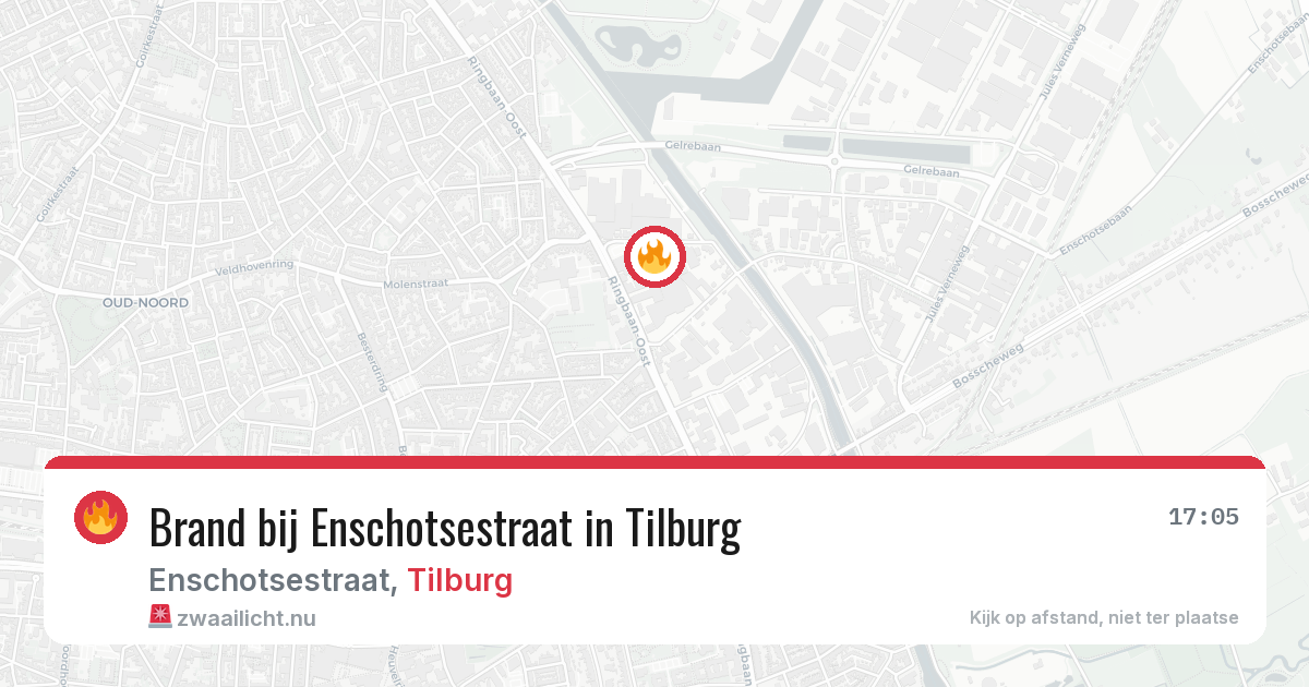 Brand bij Enschotsestraat in Tilburg — 17 mei 2026