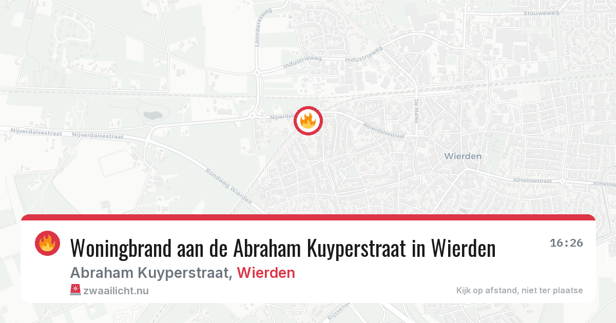 Woningbrand aan de Abraham Kuyperstraat in Wierden — 7 mei 2026