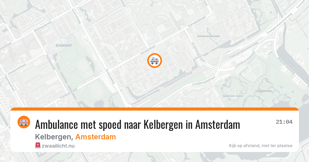 Ambulance met spoed naar Kelbergen in Amsterdam — 7 jun 2026