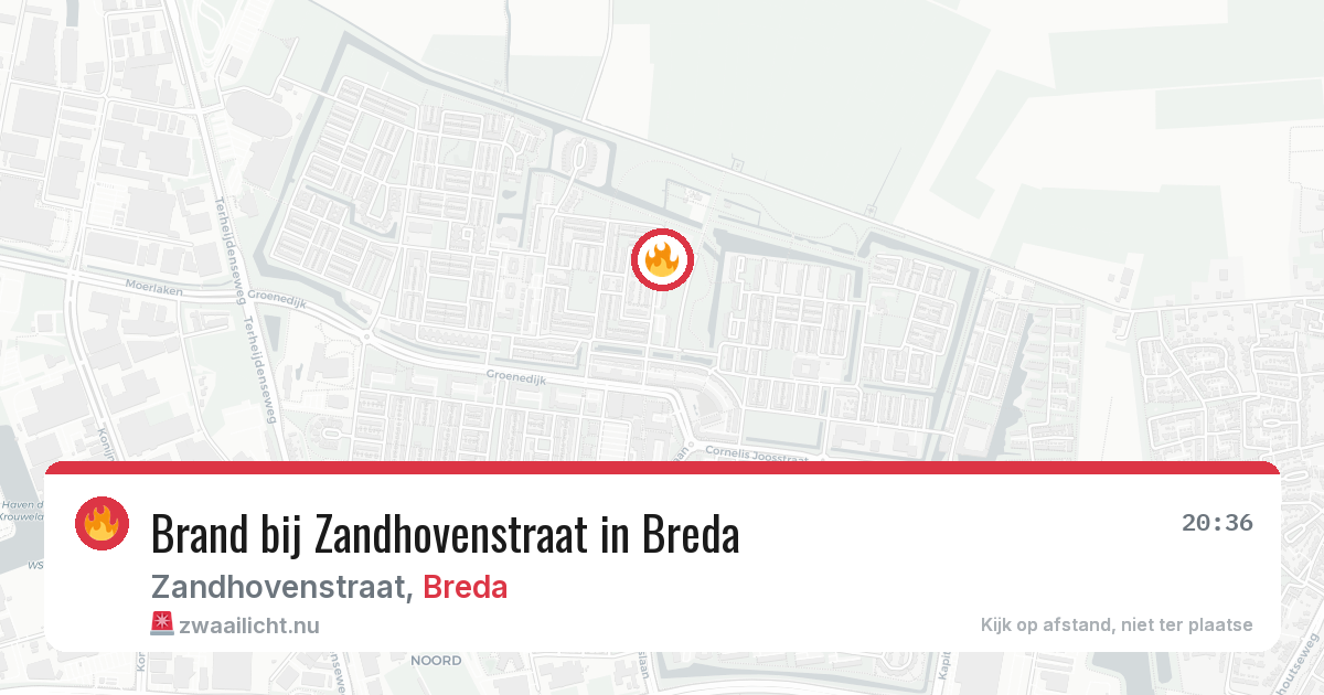 Brand bij Zandhovenstraat in Breda — 24 jul 2026