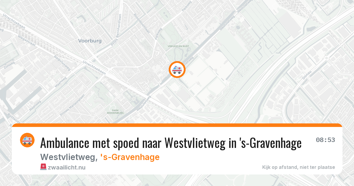 Ambulance met spoed naar Westvlietweg in 's-Gravenhage — 28 mrt 2026