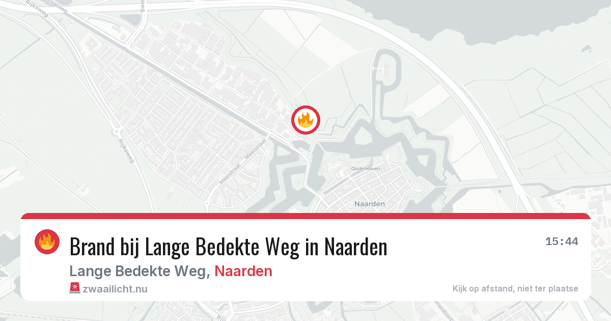 Brand bij Lange Bedekte Weg in Naarden — 6 jul 2026