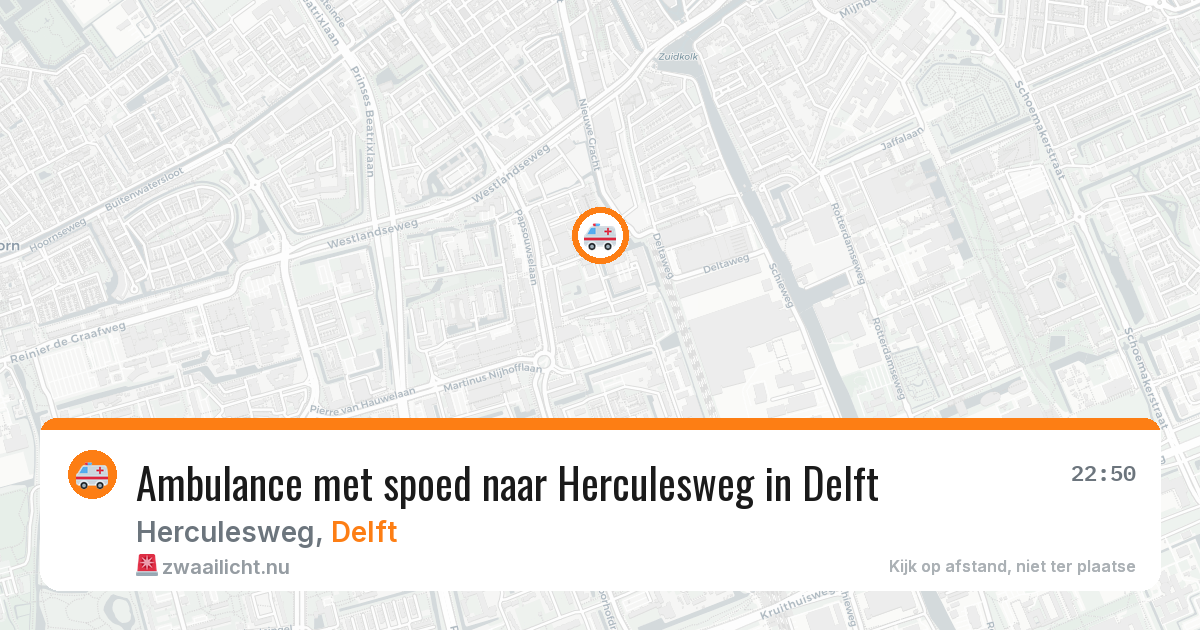 Ambulance met spoed naar Herculesweg in Delft — 23 mrt 2026