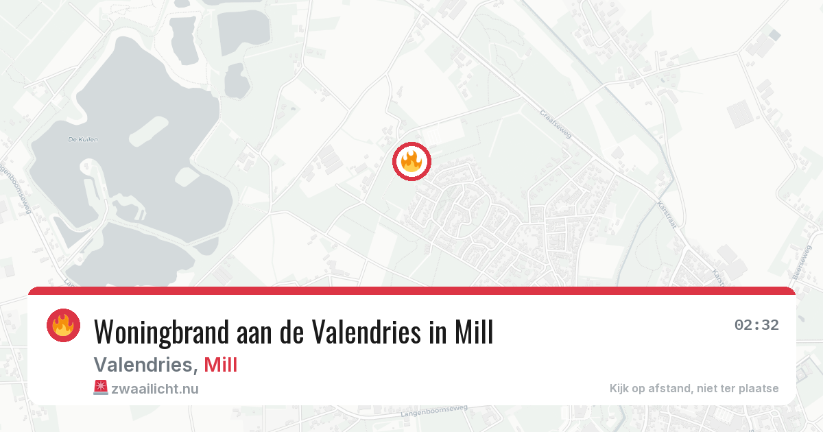 Woningbrand aan de Valendries in Mill — 14 mrt 2026