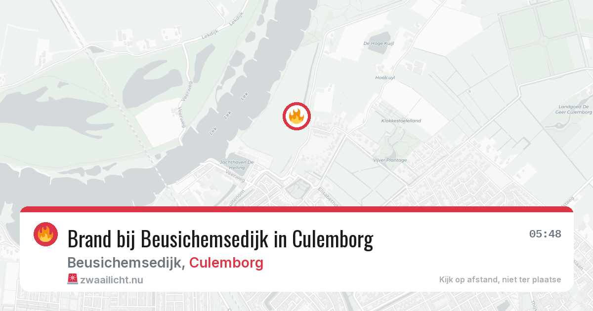 Brand bij Beusichemsedijk in Culemborg — 14 jul 2026