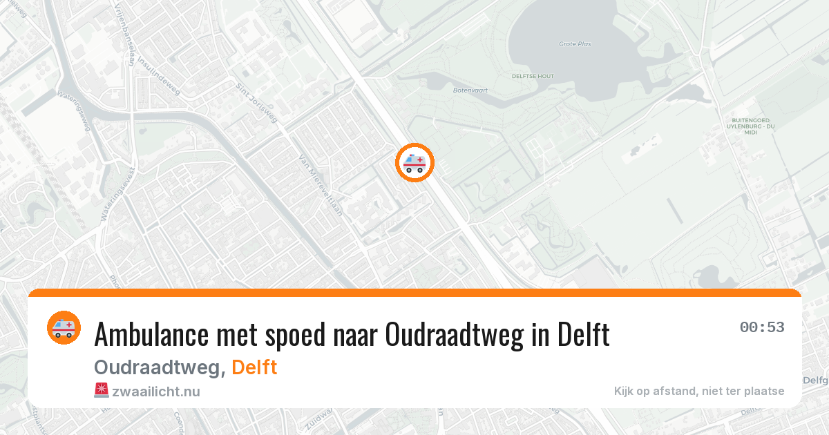 Ambulance met spoed naar Oudraadtweg in Delft — 11 jul 2026