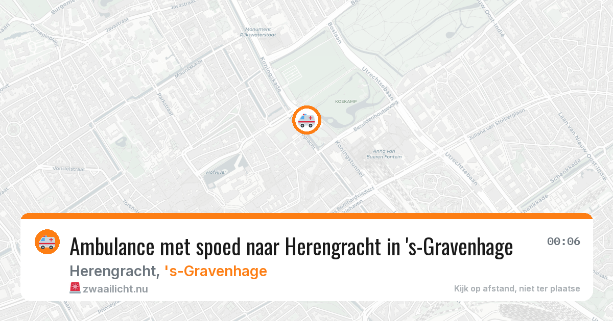 Ambulance met spoed naar Herengracht in 's-Gravenhage — 23 jul 2026