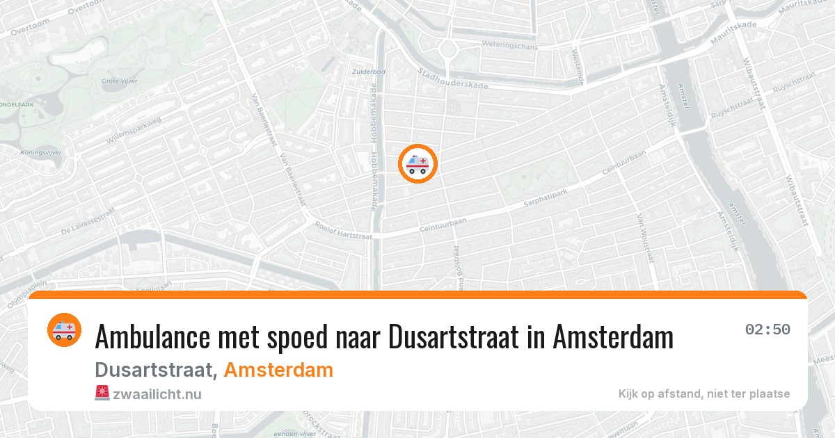 Ambulance met spoed naar Dusartstraat in Amsterdam — 26 jul 2026